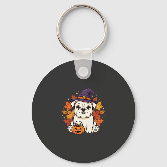 Chaveiro Design de cachorro de abóbora de Halloween de Bull (Frente)