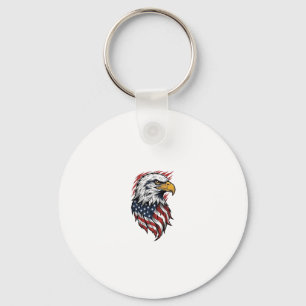 Chaveiro Design de Camisa Vetorial de Águia Patriótica Vint