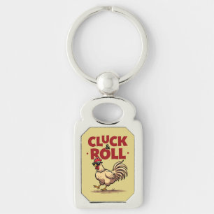 Chaveiro Design de Cartoon Legal "Cluck & Roll" engraçado