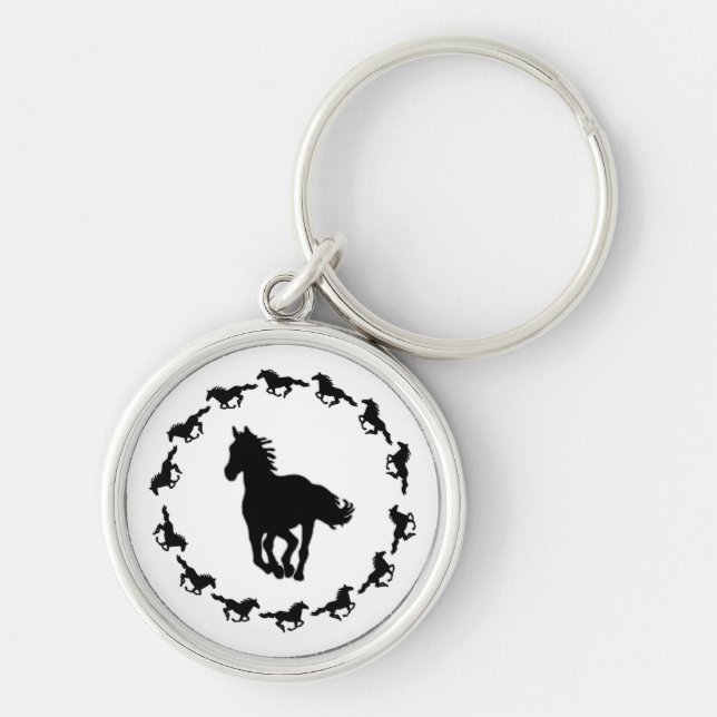Chaveiro Design de cavalo Silhouette (Frente)