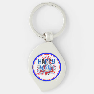Chaveiro Design de Celebração Feliz 4 de Julho