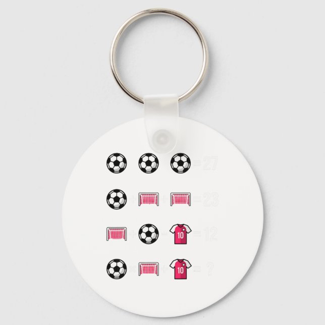 Chaveiro Design de Charada de Equação Matemática de Futebol (Frente)