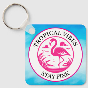 Chaveiro Design de Círculo de Verão Flamingo Rosa-68730
