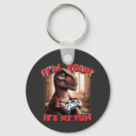 Chaveiro Design de Citação de Gamer T-Rex Engraçado