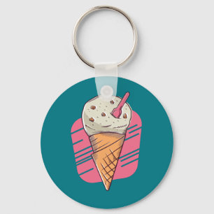 Chaveiro Design de Cone de Sorvete Delicioso
