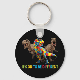Chaveiro Design de Consciência do Autismo Dinossauro apres