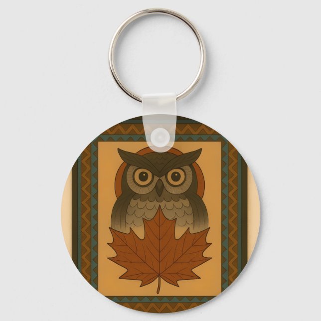 Chaveiro Design de Coruja Mágica com Olho Abençoado (Frente)