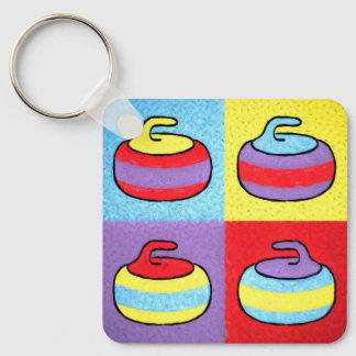 Chaveiro Design de Curling Pop Art