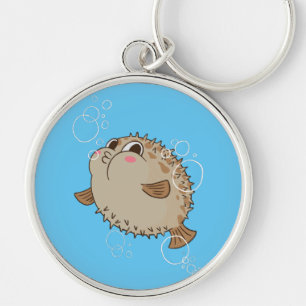 Chaveiro Design de desenho animado de vida marinha de Fugu