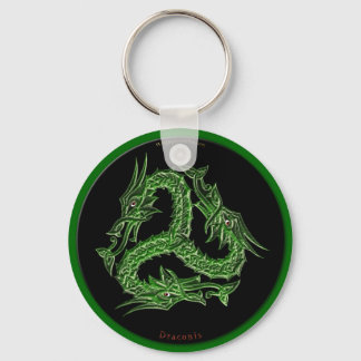 CHAVEIRO DESIGN DE DRAGÃO VERDE CHINÊS