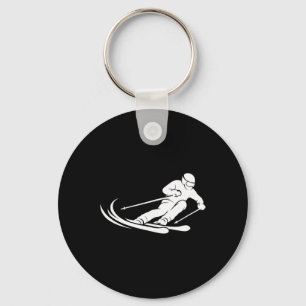 Chaveiro Design de Esportes de Inverno Silhueta de Esqui Mi