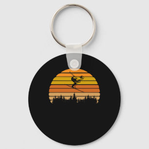 Chaveiro Design de Esqui ao Pôr do Sol Vintage para Esquiad