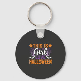 Chaveiro Design de Fantasma de Halloween do Amor de Garota_