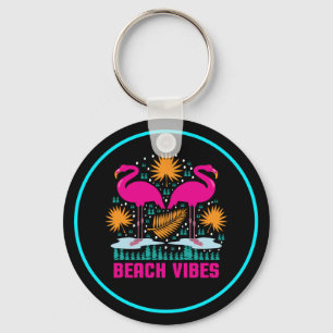 Chaveiro Design de Flamingos Rosa Vibes de Praia
