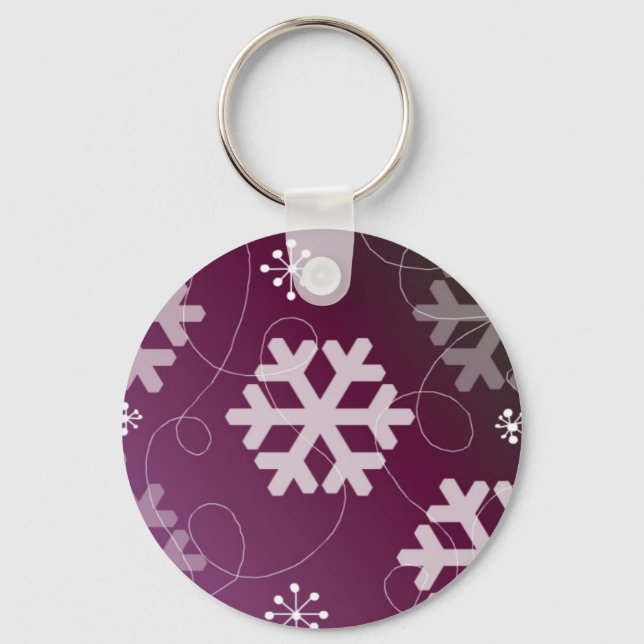 Chaveiro Design de Floco de Neve (Frente)