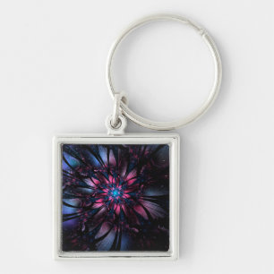 Chaveiro design de flor fractal abstrato.