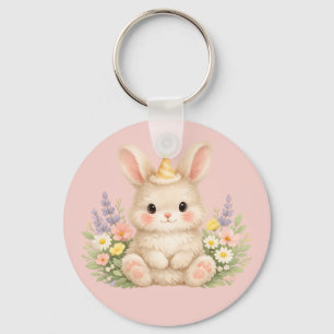 Chaveiro Design de Flor Silvestre de Coelho Fofo para Jardi