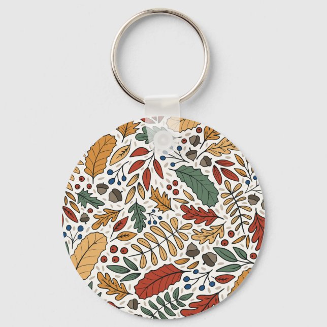 Chaveiro Design de Folha de Folha de outono (Frente)