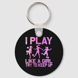 Chaveiro Design de Futebol Engraçado Para Meninas Mulheres