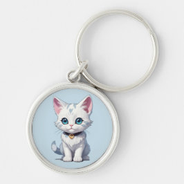 Chaveiro Design de Gato Branco encantador
