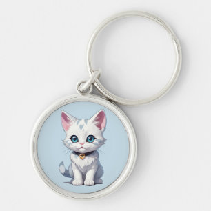 Chaveiro Design de Gato Branco encantador
