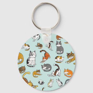 Chaveiro design de gato giro para amantes de gatos - turque