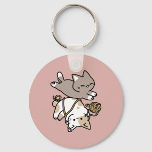 Chaveiro Design de Gatos Divertidos e Fofos – Arte Divertid