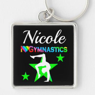 CHAVEIRO DESIGN DE GINÁSTICA PERSONALIZADA VERDE INCRÍVEL