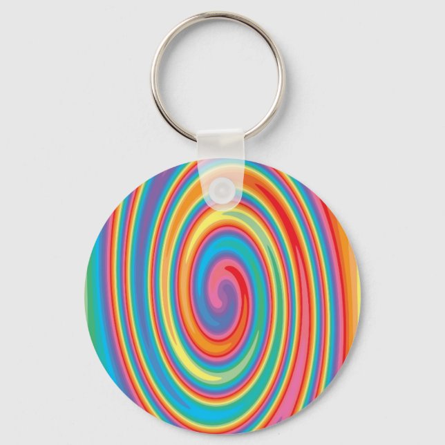 Chaveiro Design de giro-rosca colorido (Frente)