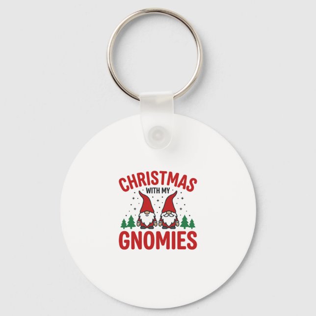 Chaveiro Design de Gnome de Natal Gnomies de Feriado (Frente)