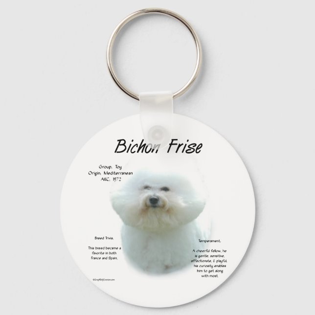 Chaveiro Design de História da Frise Bichon (Frente)