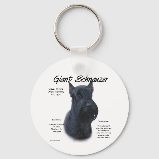 Chaveiro Design de História do Giant Schnauzer (Frente)