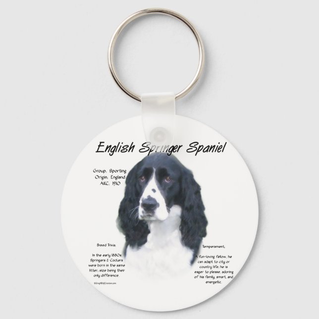 Chaveiro Design de História do Inglês Springer Spaniel (pre (Frente)