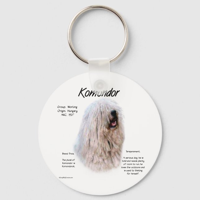 Chaveiro Design de História do Komondor (Frente)
