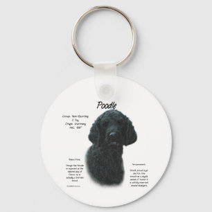 Chaveiro Design de Histórico de Poodle (preto)