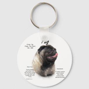 Chaveiro Design de Histórico de Pug