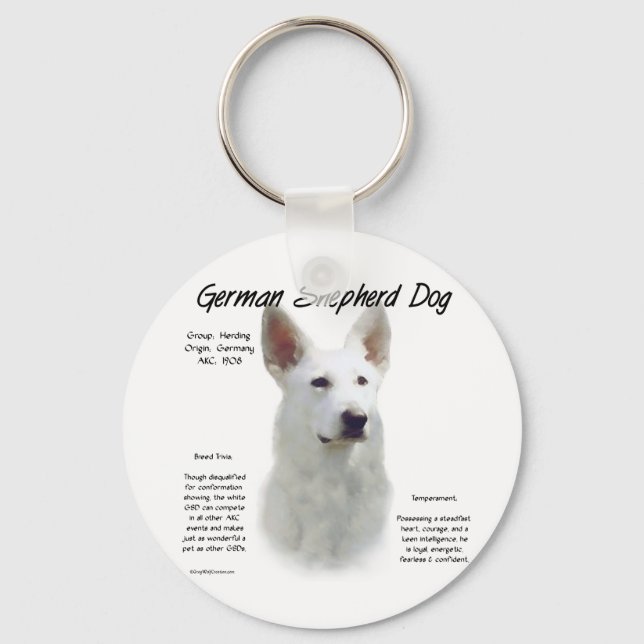 Chaveiro Design de Histórico do Cachorro german shepherd (w (Frente)
