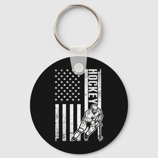 Chaveiro Design De Hóquei Divertido Para Jogadores De Hóque (Frente)
