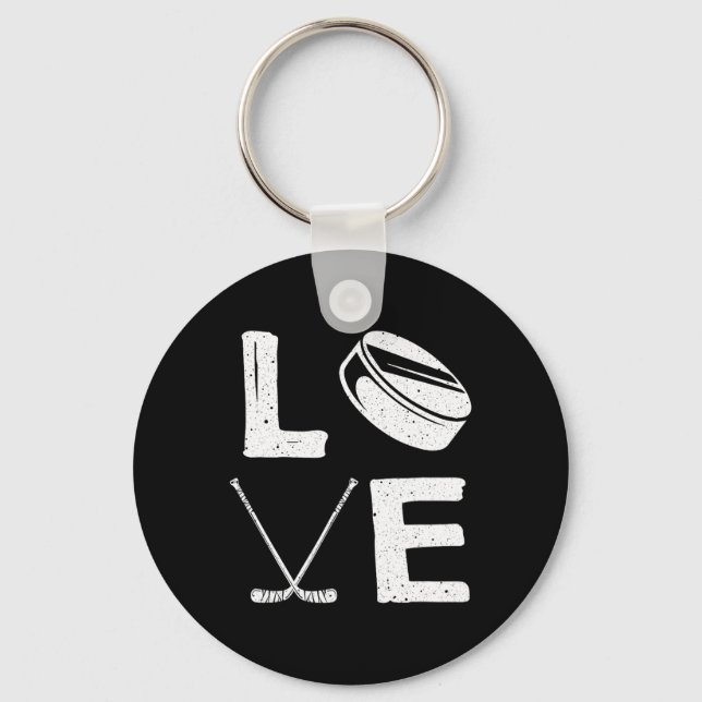 Chaveiro Design De Hóquei No Gelo Para Crianças (Frente)