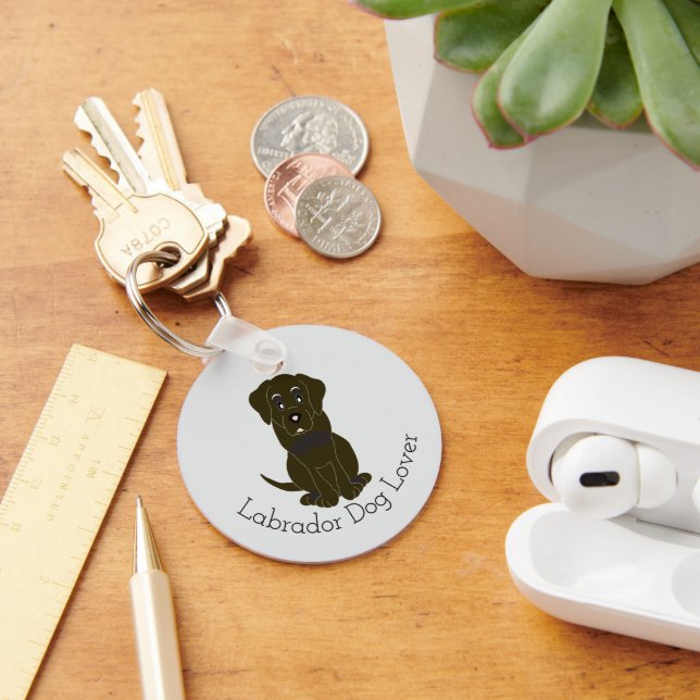 Chaveiro Design de Labrador Chocolate em Qualquer Cor de Fu (Mesa)
