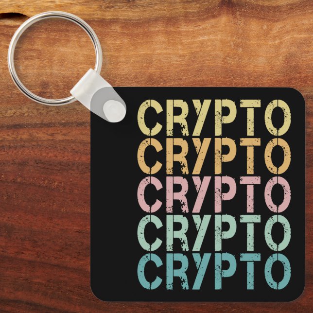 Chaveiro Design De Letra Retro De Criptomoeda (Frente)