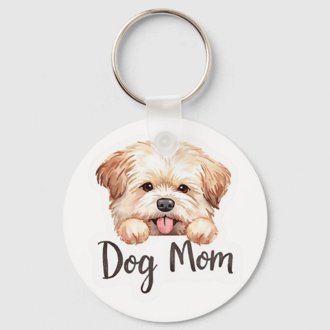 Chaveiro Design de Mãe de Cachorro Fofo (Frente)