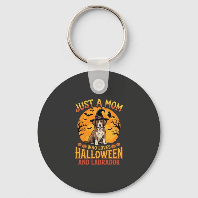 Chaveiro Design de Mãe Labradores no Halloween Feiticeira C (Frente)