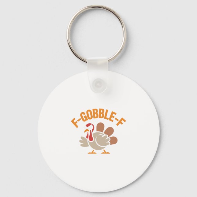 Chaveiro Design de meme de peru hilário furioso F-gobble-f  (Frente)