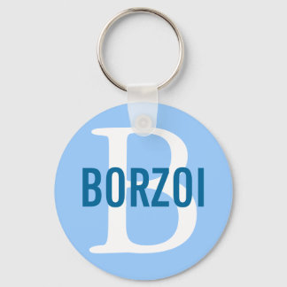 Chaveiro Design de Monograma de Borzoi Breed