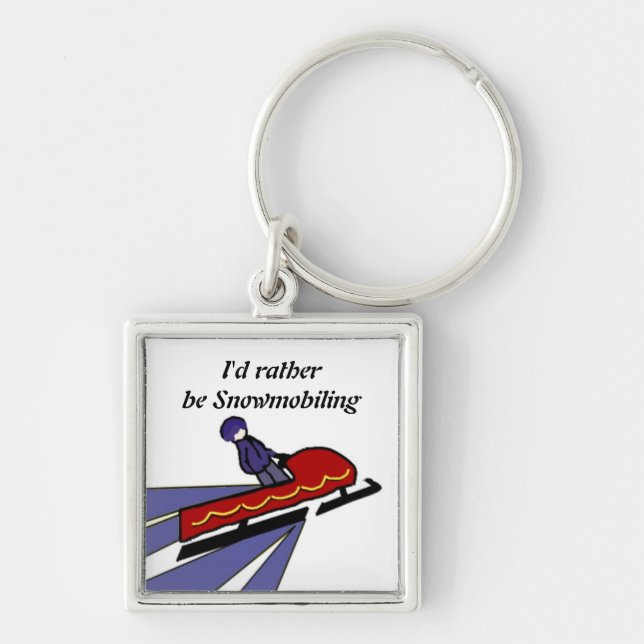 Chaveiro Design de Moto de Neve Cartoon (Frente)