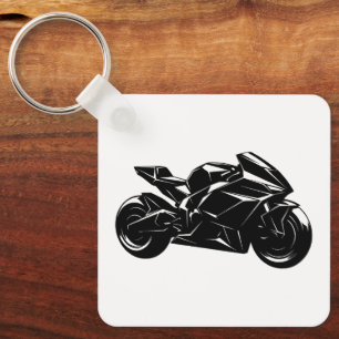 Chaveiro Design de Motocicleta Esportiva Futurista