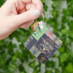 Chaveiro Design de motocicleta retrô Grunge