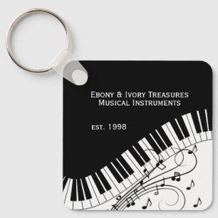 Chaveiro Design de música para teclado de piano duas linhas
