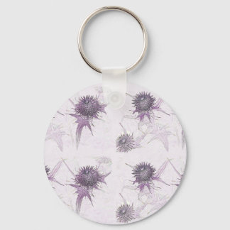 Chaveiro design de natureza cardo roxo